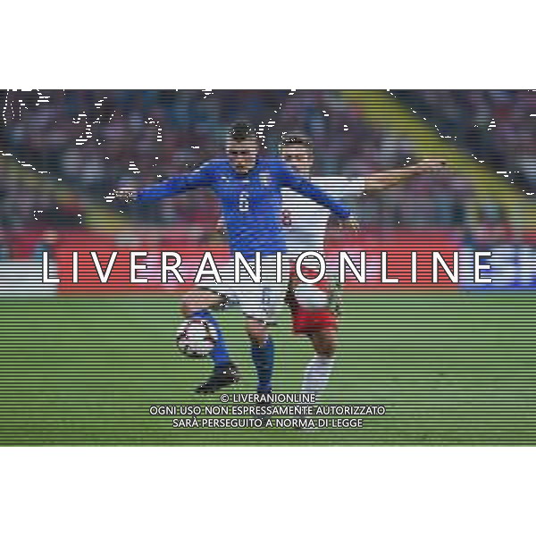 14.10.2018 CHORZOW - KATOWICE, STADION SLASKI (KATOWICE, POLAND SILESIA STADIUM) PILKA NOZNA (FOOTBALL) LIGA NARODOW UEFA (UEFA NATIONAL LEAGUE) MECZ POLSKA - WLOCHY ( GAME POLAND - ITALY ) NZ VERRATTI MARCO KAROL LINETTY FOTO MARCIN PIRGA / CYFRASPORT / NEWSPIX.PL --- Newspix.pl / AGENZIA ALDO LIVERANI SAS - ITALY ONLY EDITORIAL USE ONLY - Polonia - Italia UEFA Nations League 14.10.2018