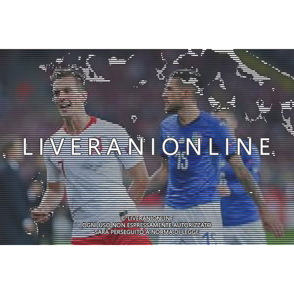 14.10.2018 CHORZOW - KATOWICE, STADION SLASKI (KATOWICE, POLAND SILESIA STADIUM) PILKA NOZNA (FOOTBALL) LIGA NARODOW UEFA (UEFA NATIONAL LEAGUE) MECZ POLSKA - WLOCHY ( GAME POLAND - ITALY ) NZ ARKADIUSZ MILIK ZLOSC SMUTEK PLACZ EMOCJE FOTO MARCIN PIRGA / CYFRASPORT / NEWSPIX.PL --- Newspix.pl / AGENZIA ALDO LIVERANI SAS - ITALY ONLY EDITORIAL USE ONLY - Polonia - Italia UEFA Nations League 14.10.2018