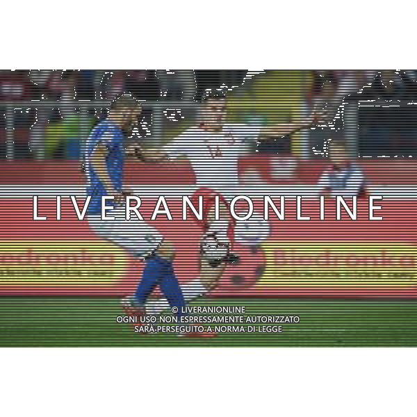 2018.10.14, Chorzow, Pilka nozna, Liga Narodow UEFA 2018/2019, Dywizja A, Grupa 3 Mecz Polska - Wlochy N/z Arkadiusz Reca Foto: Rafal Oleksiewicz / PressFocus 2018.10.14, Chorzow, Silesian Stadium, UEFA Nations League, League A, Group 3 Poland vs Italy Arkadiusz Reca leonardo bonucci Credit: Rafal Oleksiewicz / PressFocus / NEWSPIX.PL --- Newspix.pl / AGENZIA ALDO LIVERANI SAS - ITALY ONLY EDITORIAL USE ONLY - Polonia - Italia UEFA Nations League 14.10.2018