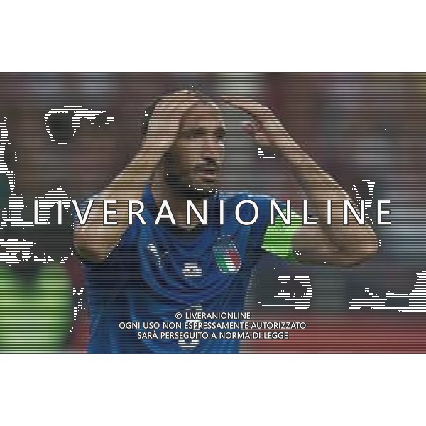 14.10.2018, Chorzow, pilka nozna, Liga Narodow, Polska - Wlochy N/z Giorgio Chiellini (ITA), fot. Tomasz Jastrzebowski / Foto Olimpik ----- 14.10.2018, Chorzow, football, UEFA Nations League, Poland - Italy In the picture: Giorgio Chiellini (ITA), fot. Tomasz Jastrzebowski / Foto Olimpik / NEWSPIX.PL --- Newspix.pl / AGENZIA ALDO LIVERANI SAS - ITALY ONLY EDITORIAL USE ONLY - Polonia - Italia UEFA Nations League 14.10.2018