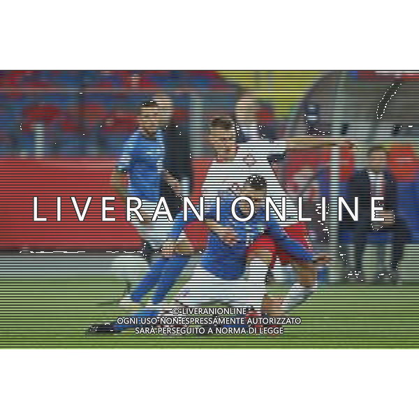 Chorzow , Stadion Slaski 14.10.2018 Sport , Pilka nozna , Reprezentacja , Kadra , Liga Narodow , Liga A , Grupa 3 , Polska - Wlochy NZ Marco Verratti ( ITA ) Damian Szymanski ( POL ) FOT Michal Nowak / Newspix.pl Chorzow , Silesian Stadium 14.10.2018 Sport , Football National Teams , UEFA Nations League , League A , Group 3 , Poland - Italy photo by Michal Nowak / Newspix.pl --- Newspix.pl / AGENZIA ALDO LIVERANI SAS - ITALY ONLY EDITORIAL USE ONLY - Polonia - Italia UEFA Nations League 14.10.2018