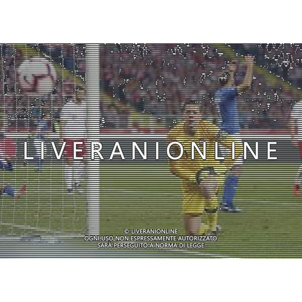 CHORZOW STADION SLASKI 14.10.2018 LIGA NARODOW PILKA NOZNA POLSKA (BIALO-CZERWONE) - WLOCHY (NIEBIESKO-BIALE) NZ Wojciech Szczesny . FOT TOMASZ WANTULA / NEWSPIX.PL CHORZOW 14.10.2018 FOOTBALL MEN\'S LEAGUE OF NATIONS POLAND - ITALY TOMASZ WANTULA / NEWSPIX.PL --- Newspix.pl / AGENZIA ALDO LIVERANI SAS - ITALY ONLY EDITORIAL USE ONLY - Polonia - Italia UEFA Nations League 14.10.2018