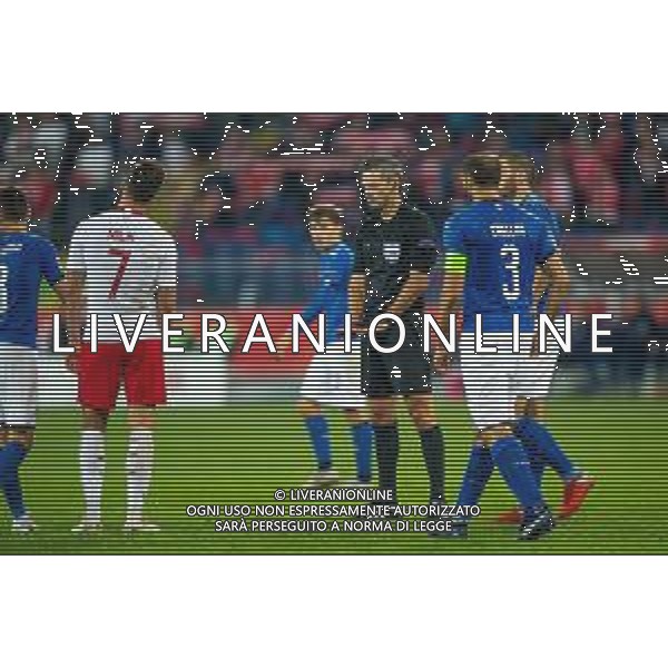 14.10.2018 CHORZOW - KATOWICE, STADION SLASKI (KATOWICE, POLAND SILESIA STADIUM) PILKA NOZNA (FOOTBALL) LIGA NARODOW UEFA (UEFA NATIONAL LEAGUE) MECZ POLSKA - WLOCHY ( GAME POLAND - ITALY ) NZ DAMIR SKOMINA ARBITRO FOTO LUKASZ SKWIOT/CYFRASPORT / NEWSPIX.PL --- Newspix.pl / AGENZIA ALDO LIVERANI SAS - ITALY ONLY EDITORIAL USE ONLY - Polonia - Italia UEFA Nations League 14.10.2018