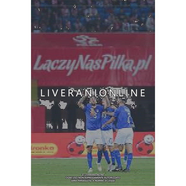14.10.2018 CHORZOW - KATOWICE, STADION SLASKI (KATOWICE, POLAND SILESIA STADIUM) PILKA NOZNA (FOOTBALL) LIGA NARODOW UEFA (UEFA NATIONAL LEAGUE) MECZ POLSKA - WLOCHY ( GAME POLAND - ITALY ) NZ RADOSC GOL BRAMKA EMOCJE RADOSC ZE ZWYCIESTWA , ZWYCIESTWO WYGRANA EMOCJE BIRAGHI CRISTIANO - ESULTANZA DOPO IL GOL DI CRISTIANO BIRAGHI FOTO MARCIN PIRGA / CYFRASPORT / NEWSPIX.PL --- Newspix.pl / AGENZIA ALDO LIVERANI SAS - ITALY ONLY EDITORIAL USE ONLY - Polonia - Italia UEFA Nations League 14.10.2018