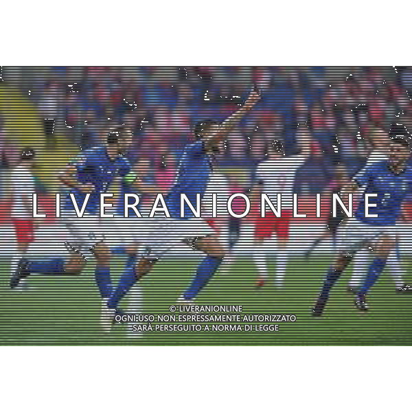 2018.10.14 Chorzow Pilka nozna UEFA Liga Narodow Polska - Wlochy N/z Christiano Biraghi celebrates scoring a goal, bramka, radosc Foto Rafal Rusek / PressFocus 2018.10.14 Chorzow Football UEFA Nations League Poland - Italy Christiano Biraghi celebrates scoring a goal, bramka, radosc - ESULTANZA DOPO IL GOL DI CRISTIANO BIRAGHI Credit: Rafal Rusek / PressFocus / NEWSPIX.PL --- Newspix.pl / AGENZIA ALDO LIVERANI SAS - ITALY ONLY EDITORIAL USE ONLY - Polonia - Italia UEFA Nations League 14.10.2018