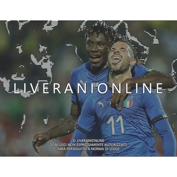 Amichevole Vicenza - 15.10.2018 Italia-Tunisia Nella Foto:vittorio parigini esulta con moise kean /Ph.Vitez-Ag. Aldo Liverani