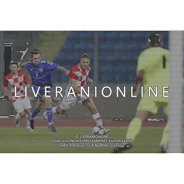 San Marino - Croazia Qualificazioni per gli Europei 2019 under 21 15/10/2018 nella foto: Nikola Vlasic (Croatia U21) e tommaso Zafferani (San Marino U21) ©Claudio Zamagni/Agenzia Aldo Liverani s.a.s. N.Vlasic (Croatia U21) and Zafferani (San Marino U21)during 2019 UEFA European Under-21 Championship qualification group A between San Marino and Croatia at San Marino Olympic Stadium on October 15 2018 photo credit by Claudio Zamagni/Aldo Liverani Photo Agency / AGENZIA ALDO LIVERANI SAS