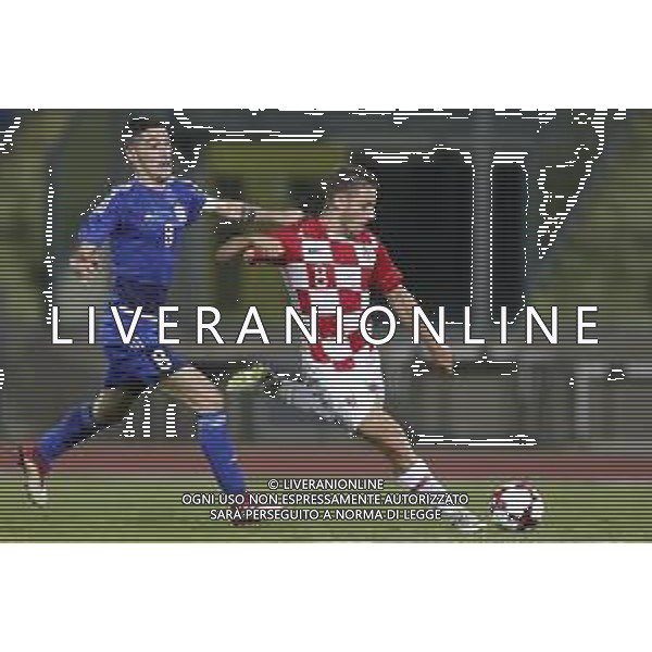 San Marino - Croazia Qualificazioni per gli Europei 2019 under 21 15/10/2018 nella foto: N.Vlasic (Croatia U21) e Censoni (San Marino U21) ©Claudio Zamagni/Agenzia Aldo Liverani s.a.s. N.Vlasic (Croatia U21) and Censoni (San Marino U21) during 2019 UEFA European Under-21 Championship qualification group A between San Marino and Croatia at San Marino Olympic Stadium on October 15 2018 photo credit by Claudio Zamagni/Aldo Liverani Photo Agency