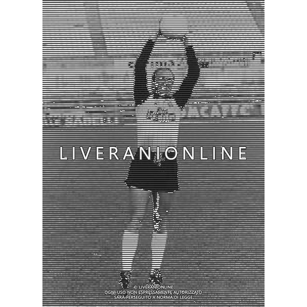RETROSPETTIVA MURARO LUIGI CALCIATORE NELLA FOTO MURARO LUIGI CON LA MAGLIA DELL\'ASCOLI AG ALDO LIVERANI SAS