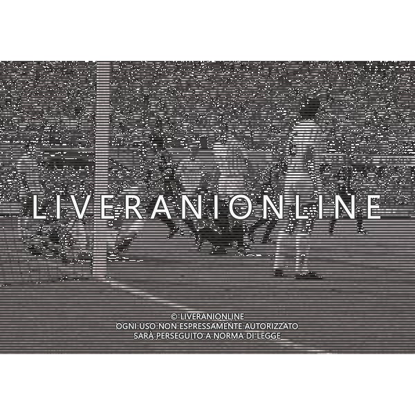 08-09-1985 MILANO-CAMPIONATO DI CALCIO SERIE A INTER PISA 3-1 NELLA FOTO GOAL GIUSEPPE BERGOMI AG ALDO LIVERANI SAS