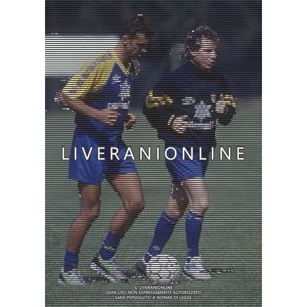 RETROSPETTIVA MARCO BRANCA CALCIATORE NELLA FOTO BRANCA MARCO CON LA MAGLIA DEL PARMA CON DANIELE ZORATTO AG ALDO LIVERANI SAS