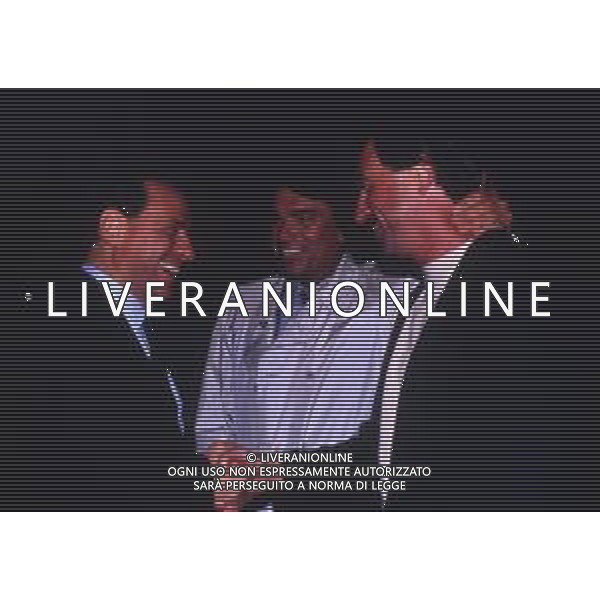 RETROSPETTIVA BERNARD TAPIE PRESIDENTE DEL MARSIGLIA CALCIO NELLA FOTO BERNARD TAPIE CON SILVIO BERLUSCONI AG ALDO LIVERANI SAS
