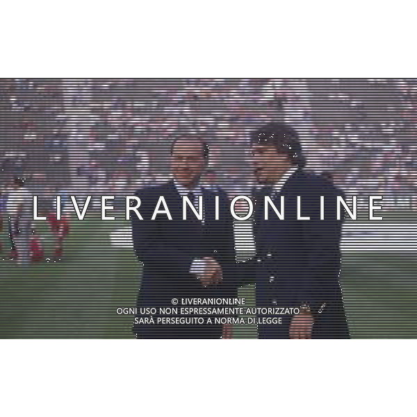 RETROSPETTIVA BERNARD TAPIE PRESIDENTE DEL MARSIGLIA CALCIO NELLA FOTO BERNARD TAPIE CON SILVIO BERLUSCONI AG ALDO LIVERANI SAS