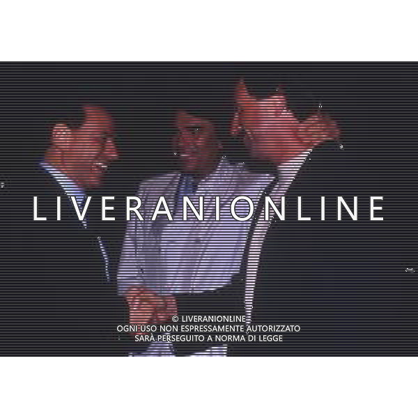 RETROSPETTIVA BERNARD TAPIE PRESIDENTE DEL MARSIGLIA CALCIO NELLA FOTO BERNARD TAPIE CON SILVIO BERLUSCONI AG ALDO LIVERANI SAS