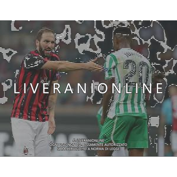 UEFA Europa League 2018/2019 Group Stage F Milano - 25.10.2018 Milan-Betis Siviglia Nella Foto: gonzalo higuain protesta /Ph.Vitez-Ag. Aldo Liverani