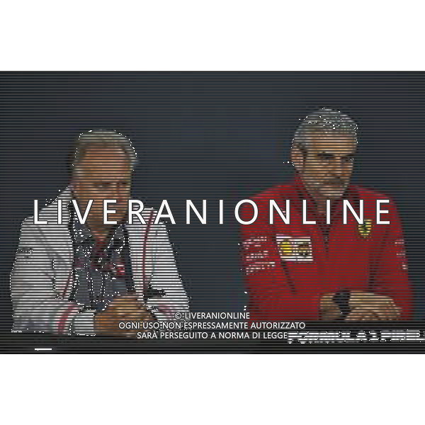 (L to R): Gene Haas (USA) Haas Automotion President with Maurizio Arrivabene (ITA) Ferrari Team Principal in the FIA Press Conference. 19.10.2018. Formula 1 World Championship, Rd 18, United States Grand Prix, Austin, Texas, USA, Practice Day. AG ALDO LIVERANI SAS-ONLY ITALY