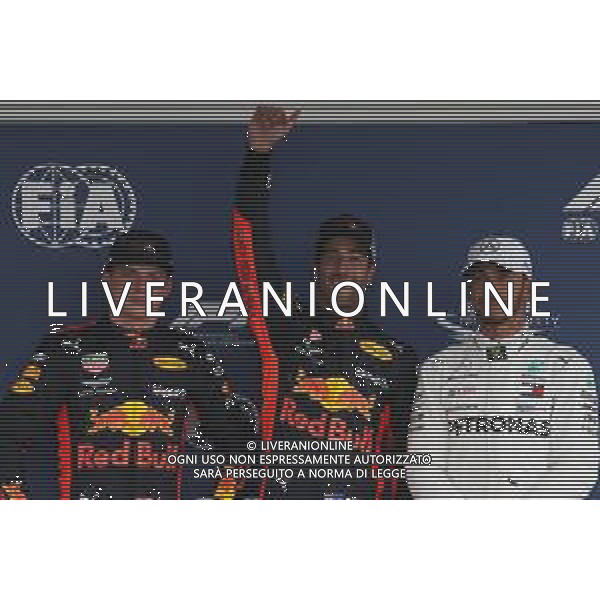 Pole for Daniel Ricciardo (AUS) Red Bull Racing RB14, 2nd for Max Verstappen (NLD) Red Bull Racing RB14 and 3rd for Lewis Hamilton (GBR) Mercedes AMG F1 W09. 27.10.2018. Formula 1 World Championship, Rd 19, Mexican Grand Prix, Mexico City, Mexico, Qualifying Day. ag aldo liverani sas-only italy