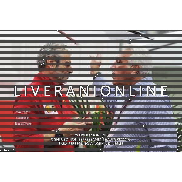 (L to R): Maurizio Arrivabene (ITA) Ferrari Team Principal with Lawrence Stroll (CDN) Racing Point Force India F1 Team Investor. 28.10.2018. Formula 1 World Championship, Rd 19, Mexican Grand Prix, Mexico City, Mexico, Race Day. / AGENZIA ALDO LIVERANI SAS - ITALY ONLY EDITORIAL USE ONLY - GP F1 MESSICO GARA 28.10.2018