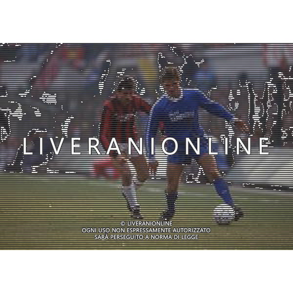 RETROSPETTIVA MASSIMO BRAMBATI CALCIATORE NELLA FOTO BRAMBATI MASSIMO CON LA MAGLIA DELL\'EMPOLI E PIETRO PAOLO VIRDIS AG ALDO LIVERANI SAS