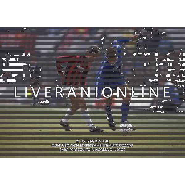RETROSPETTIVA MASSIMO BRAMBATI CALCIATORE NELLA FOTO BRAMBATI MASSIMO CON LA MAGLIA DELL\'EMPOLI E PIETRO PAOLO VIRDIS AG ALDO LIVERANI SAS