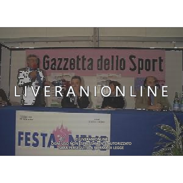 1996 MILANO FESTA DELLA NEVE ORGANIZZATA DALLA GAZZETTA DELLO SPORT NELLA FOTO CANDIDO CANNAVO\' CON ENRICO RUGGERI ----- GIANNI MERLO AG ALDO LIVERANI SAS