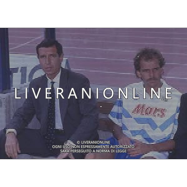 RETROSPETTIVA ALBERTO BIGON CALCIATORE E ALLENATORE NELLA FOTO ALBERTO BIGON ALLENATORE NAPOLI CON ALEMAO AG ALDO LIVERANI SAS