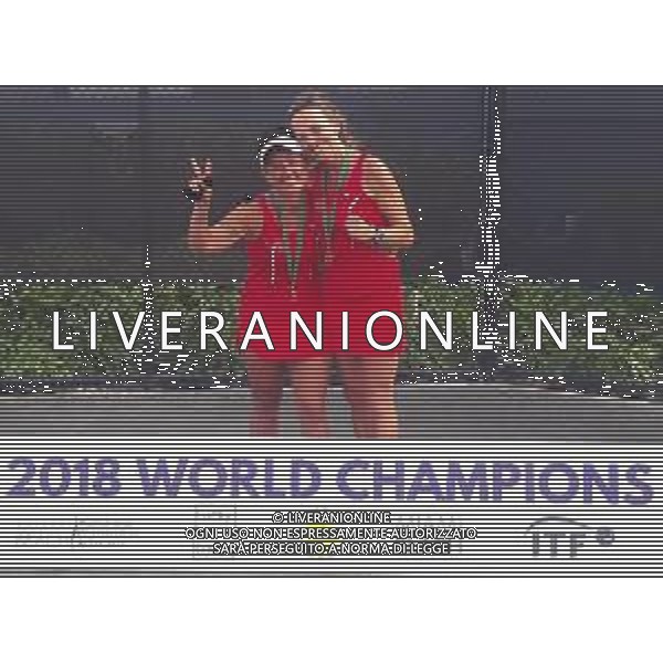SABATO 3 NOVEMBRE 2018 NELLA FOTO DA SINISTRA SILVIA SANNA E VALENTINA PADULA VINCONO NEL DOPPIO FEMMINILE IL TITOLO MONDIALE DI TENNIS OVER 45 A MIAMI FOTO GIANNI SANNA-AG ALDO LIVERANI SAS