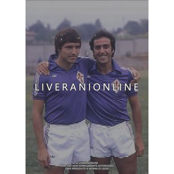 RETROSPETTIVA DANIEL BERTONI CALCIATORE NELLA FOTO DANIEL BERTONI CON CLAUDIO DESOLATI AG ALDO LIVERANI SAS