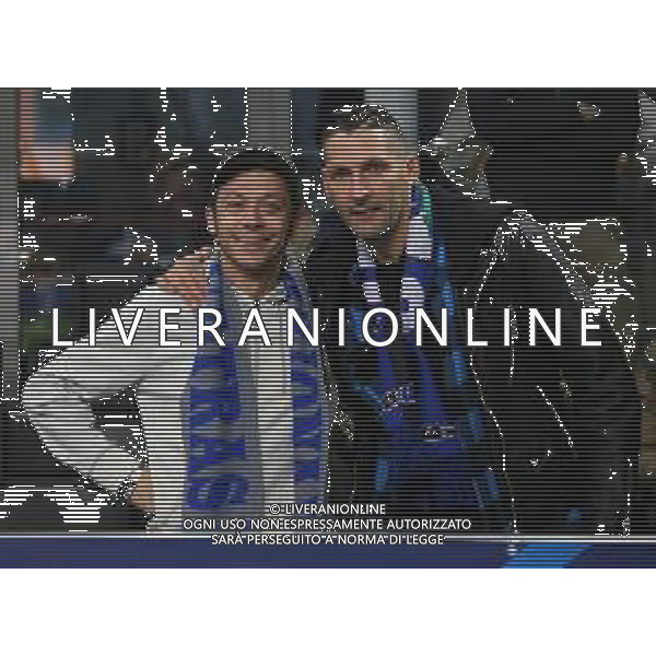 UEFA Champions League 2018/2019 Group Stage B Milano - 06.11.2018 Inter-Barcellona Nella Foto: marco materazzi e valentino rossi in tribuna /Ph.Vitez-Ag. Aldo Liverani