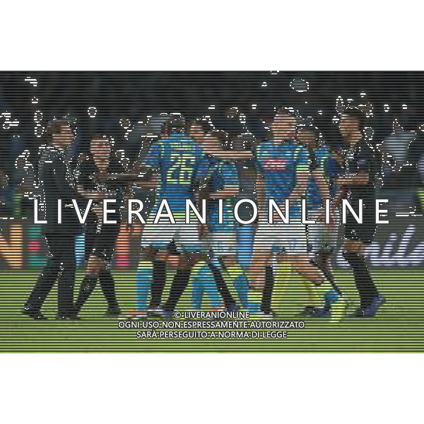 NAPOLI - PSG Paris Saint Germain CHAMPIONS LEAGUE 06.11.2018 NELLA FOTO PROTESTE NELL\'INTERVALLO ©MOSCA / AGENZIA ALDO LIVERANI SAS