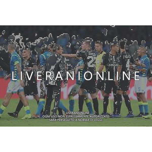 NAPOLI - PSG Paris Saint Germain CHAMPIONS LEAGUE 06.11.2018 NELLA FOTO PROTESTE NELL\'INTERVALLO ©MOSCA / AGENZIA ALDO LIVERANI SAS