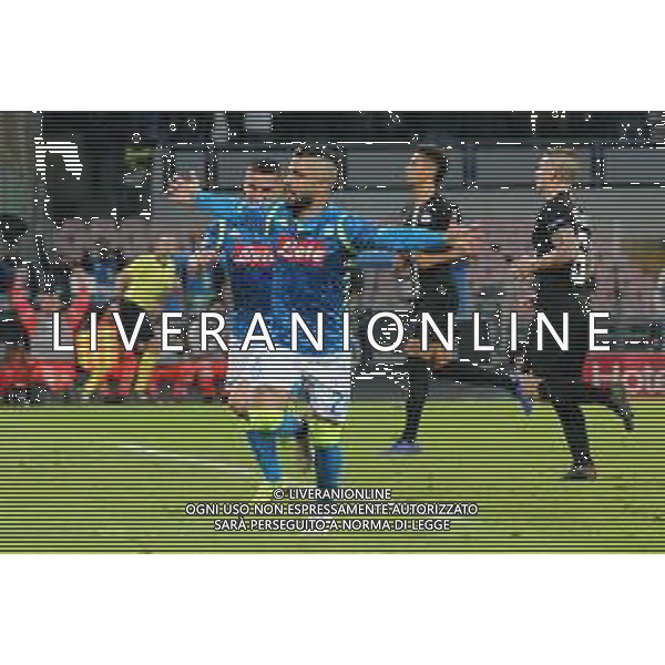 NAPOLI - PSG Paris Saint Germain CHAMPIONS LEAGUE 06.11.2018 NELLA FOTO ESULTANZA DOPO IL GOL SU RIGORE DI LORENZO INSIGNE ©MOSCA / AGENZIA ALDO LIVERANI SAS