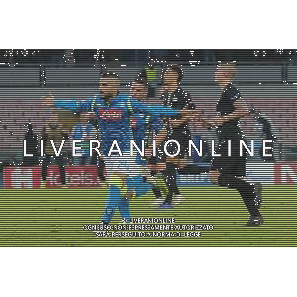 NAPOLI - PSG Paris Saint Germain CHAMPIONS LEAGUE 06.11.2018 NELLA FOTO ESULTANZA DOPO IL GOL SU RIGORE DI LORENZO INSIGNE ©MOSCA / AGENZIA ALDO LIVERANI SAS