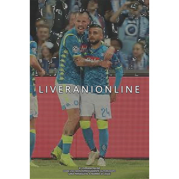 06-11-2018 NAPOLI PSG CHAMPIONS LEAGUE NELLA FOTO: LORENZO INSIGNE, MAREK HAMSIK ESULTANO FOTO MOSCA/AG.ALDO LIVERANI