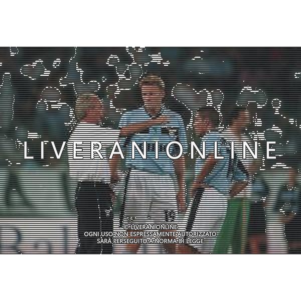 20-08-1999 ROMA -LAZIO RIVER PLATE AMICHEVOLE NELLA FOTO KENNET ANDERSSON CON SVEN GORAN ERIKSSON E DIEGO SIMEONE AG ALDO LIVERANI SAS