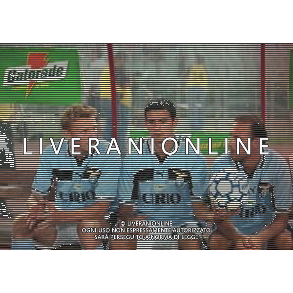 20-08-1999 ROMA -LAZIO RIVER PLATE AMICHEVOLE NELLA FOTO KENNET ANDERSSON-DEJAN STANKOVIC E DARIO MARCOLIN AG ALDO LIVERANI SAS