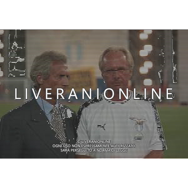 20-08-1999 ROMA -LAZIO RIVER PLATE AMICHEVOLE NELLA FOTO SERGIO CRAGNOTTI PRESIDENTE LAZIO CALCIO CON SVEN GORAN ERIKSSON AG ALDO LIVERANI SAS