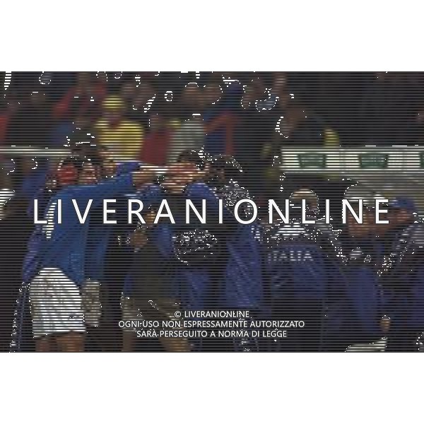 24-01-2001 BUCAREST-QUALIFICAZIONI MONDIALI ROMANIA ITALIA 0-2 NELLA FOTO ESULTANZA GOAL NAZIONALE ITALIANA AG ALDO LIVERANI SAS