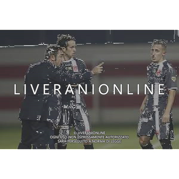 VIS PESARO - MONZA Campionato di calcio serie C girone B 11/11/2018 nella foto: Allenatore Brocchi Cristian (Monza 1912) Guidetti Luca (Monza 1912) ©Claudio Zamagni/Agenzia Aldo Liverani