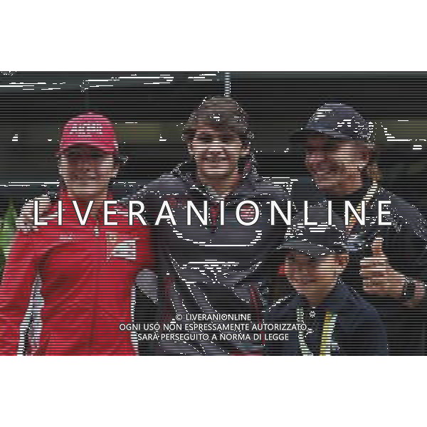 (L to R): Enzo Fittiapldi (BRA) Ferrari Academy Driver; Pietro Fittipaldi (BRA) Haas F1 Team Test Driver; Emerson Fittipaldi (BRA), and his son Emmo Fittipaldi (BRA). 10.11.2018. Formula 1 World Championship, Rd 20, Brazilian Grand Prix, Sao Paulo, Brazil, Qualifying Day. AG ALDO LIVERANI SAS-ONLY ITALY