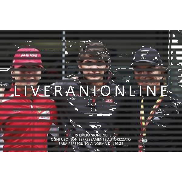 (L to R): Enzo Fittiapldi (BRA) Ferrari Academy Driver with Pietro Fittipaldi (BRA) Haas F1 Team Test Driver and Emerson Fittipaldi (BRA). 10.11.2018. Formula 1 World Championship, Rd 20, Brazilian Grand Prix, Sao Paulo, Brazil, Qualifying Day. AG ALDO LIVERANI SAS-ONLY ITALY