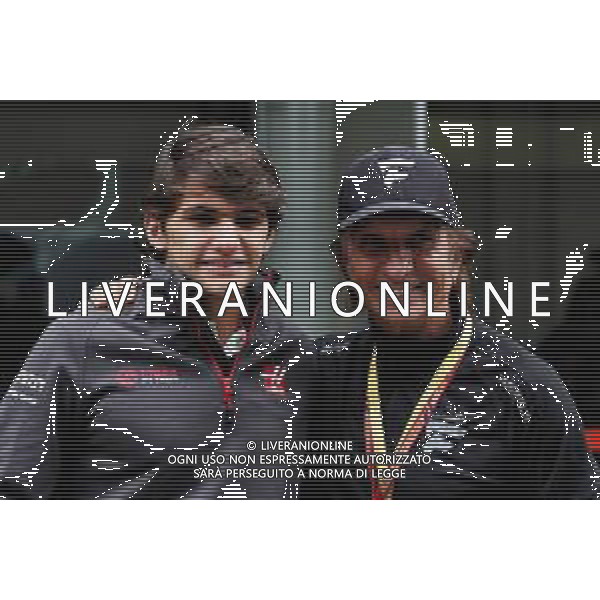 (L to R): Pietro Fittipaldi (BRA) Haas F1 Team Test Driver with Emerson Fittipaldi (BRA). 10.11.2018. Formula 1 World Championship, Rd 20, Brazilian Grand Prix, Sao Paulo, Brazil, Qualifying Day. AG ALDO LIVERANI SAS-ONLY ITALY