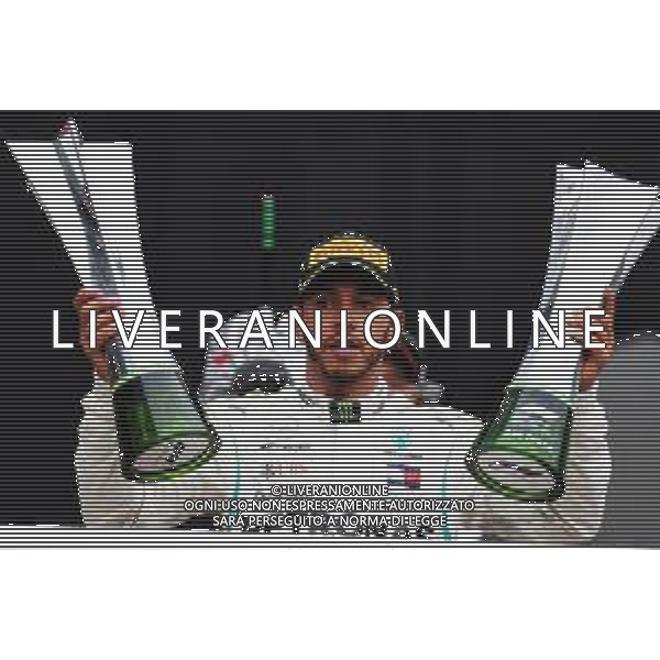 Race winner Lewis Hamilton (GBR) Mercedes AMG F1 celebrates on the podium. 11.11.2018. Formula 1 World Championship, Rd 20, Brazilian Grand Prix, Sao Paulo, Brazil, Race Day. AG ALDO LIVERANI SAS-ONLY ITALY