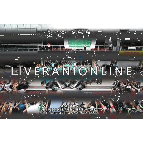 Lewis Hamilton (GBR) Mercedes AMG F1; Toto Wolff (GER) Mercedes AMG F1 Shareholder and Executive Director; and Valtteri Bottas (FIN) Mercedes AMG F1, celebrate winning the Constructors\' Championship. 11.11.2018. Formula 1 World Championship, Rd 20, Brazilian Grand Prix, Sao Paulo, Brazil, Race Day. AG ALDO LIVERANI SAS-ONLY ITALY
