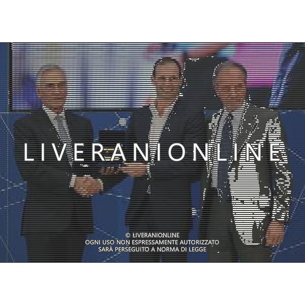 27esima edizione della Panchina d\'oro 2018 Firenze - 12.11.2018 Nella Foto:Massimiliano Allegri Panchina d’oro con Gabriele Gravina e Renzo Ulivieri /Ph.Vitez-Ag. Aldo Liverani