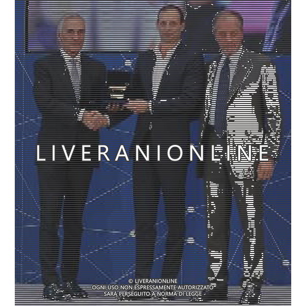 27esima edizione della Panchina d\'oro 2018 Firenze - 12.11.2018 Nella Foto:Massimiliano Allegri Panchina d’oro con Gabriele Gravina e Renzo Ulivieri /Ph.Vitez-Ag. Aldo Liverani