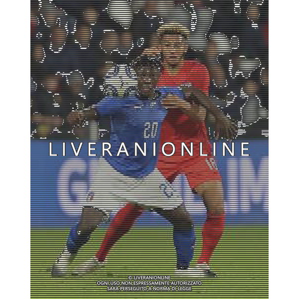 Amichevole Ferrara - 15.11.2018 Italia-Inghilterra U21 Nella Foto:Moise Kean - Lloyd Kelly /Ph.Vitez-Ag. Aldo Liverani