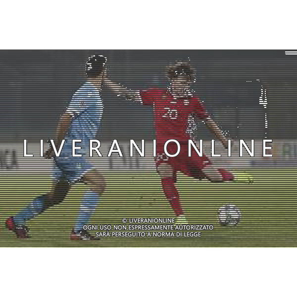 UEFA Nations League D gruppo 2 San Marino - Moldavia 15/11/2018 nella foto: Eugeniu Cociuc (Moldova) e Lunedei Lorenzo (San Marino) ©Claudio Zamagni/Agenzi Aldo Liverani s.a.s. Eugeniu Cociuc (Moldova) and Lunedei Lorenzo (San Marino)during UEFA Nations League Group Stage D - group 2 between San Marino and Moldova at San Marino Olympic Stadium on November 15 2018 photo credit by Claudio Zamagni/Aldo Liverani Photo Agency