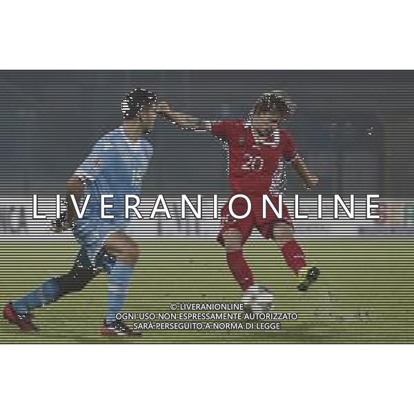 UEFA Nations League D gruppo 2 San Marino - Moldavia 15/11/2018 nella foto: Eugeniu Cociuc (Moldova) Lunedei Lorenzo (San Marino) ©Claudio Zamagni/Agenzi Aldo Liverani s.a.s. Eugeniu Cociuc (Moldova) and Lunedei Lorenzo (San Marino) during UEFA Nations League Group Stage D - group 2 between San Marino and Moldova at San Marino Olympic Stadium on November 15 2018 photo credit by Claudio Zamagni/Aldo Liverani Photo Agency