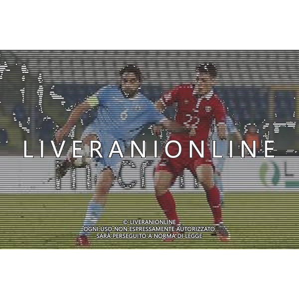 UEFA Nations League D gruppo 2 San Marino - Moldavia 15/11/2018 nella foto: Simoncini Davide (San Marino) Ion Nicolaescu (Moldova) ©Claudio Zamagni/Agenzi Aldo Liverani s.a.s. Simoncini Davide (San Marino) Ion Nicolaescu (Moldova) during UEFA Nations League Group Stage D - group 2 between San Marino and Moldova at San Marino Olympic Stadium on November 15 2018 photo credit by Claudio Zamagni/Aldo Liverani Photo Agency